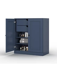 Palace Imports 100% Solid Wood 32" Bathroom Storage Cabinet with Shaker Doors, 2-Drawers & Adjustable Shelves