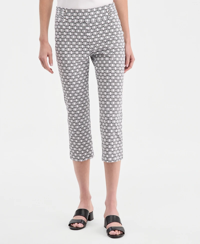 Jm Collection Women's Printed Pull-On Capri Pants, Macy's Exclusive