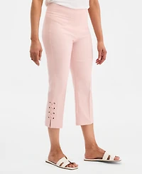 Jm Collection Women's Side Lace-Up Pull-On Capri Pants, Created for Macy's