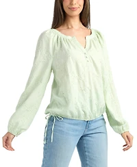 Bcx Women's Embroidered Long-Sleeve Top