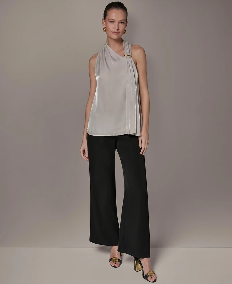 Donna Karan New York Women's Asymmetrical Halter Neck Top
