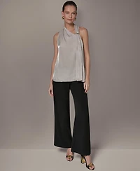 Donna Karan New York Women's Asymmetrical Halter Neck Top