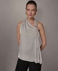 Donna Karan New York Women's Asymmetrical Halter Neck Top