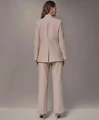 Donna Karan New York Womens 4 Button Sleeve Blazer Straight Leg Pants