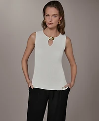 Donna Karan New York Women's Sleeveless Keyhole Sweater