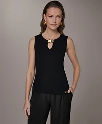 Donna Karan New York Women's Sleeveless Keyhole Sweater
