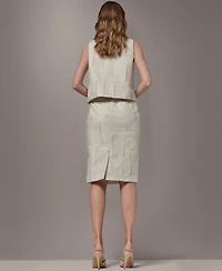 Donna Karan New York Women's Side Slit Crop Top