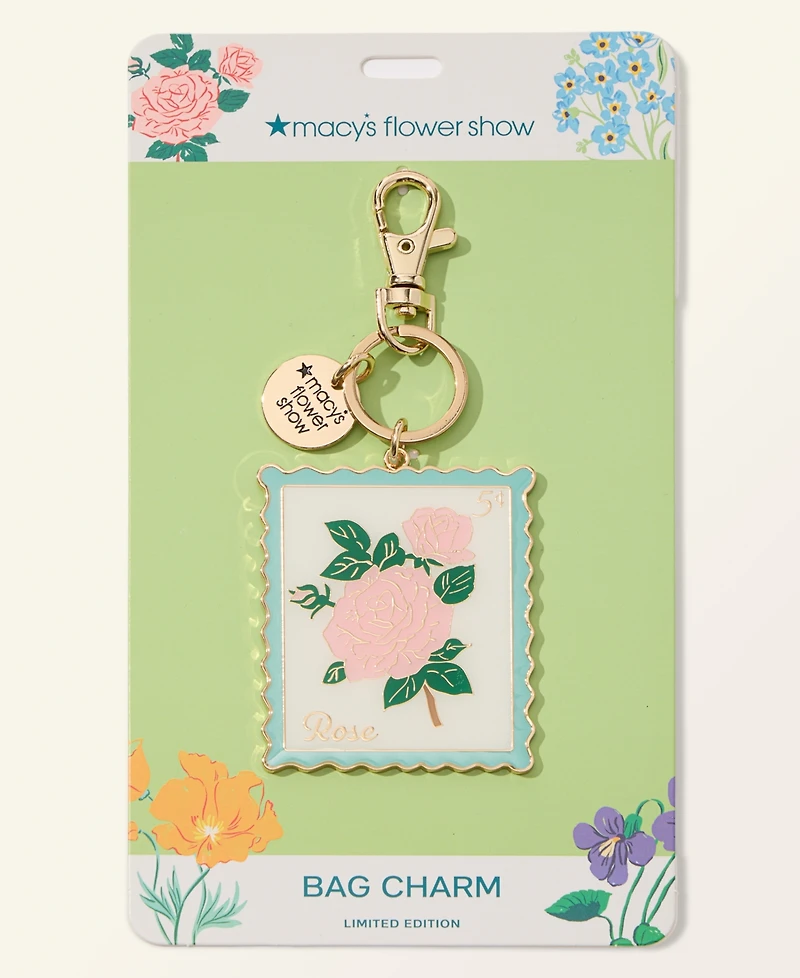 Macy's Flower Show Rose Enamel Bag Charm, Macy's Exclusive