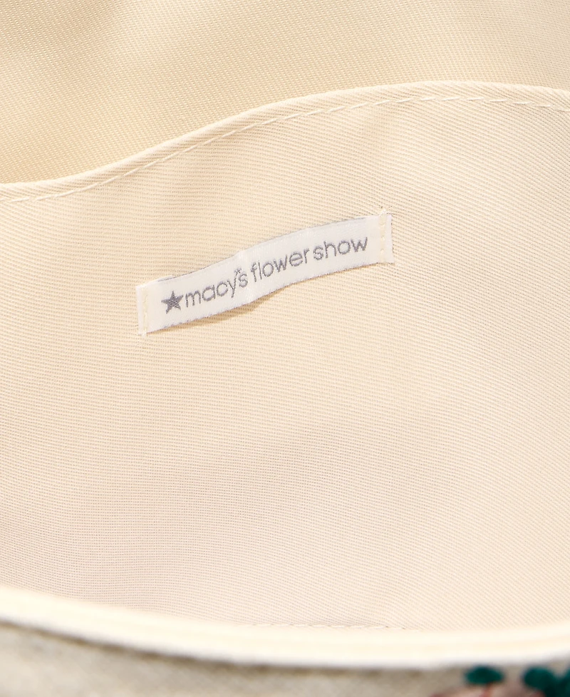 Macy's Flower Show Scattered Flower Embroidery Farmers Market Tote Bag, Macy's Exclusive