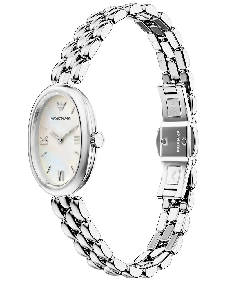 Emporio Armani Women's Quartz Two-Hand Silver Stainless Steel Watch, 28mm
