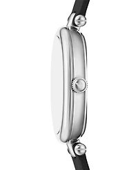 Emporio Armani Women's Quartz Two-Hand Black Leather Watch, 28mm