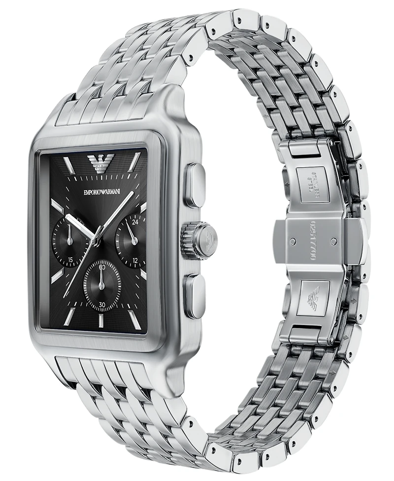 Emporio Armani Men's Quartz Chronograph Silver Stainless Steel Watch, 38mm
