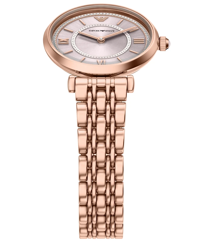 Emporio Armani Women's Quartz Two-Hand Rose Gold Stainless Steel Watch, 32mm