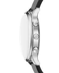 Emporio Armani Men's Quartz Chronograph Black Leather Watch, 42mm