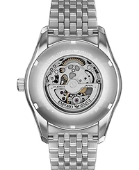 Emporio Armani Men's Automatic Three-Hand Silver Stainless Steel Watch, 43mm