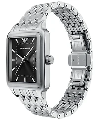 Emporio Armani Men's Quartz Three-Hand Silver Stainless Steel Watch, 36mm