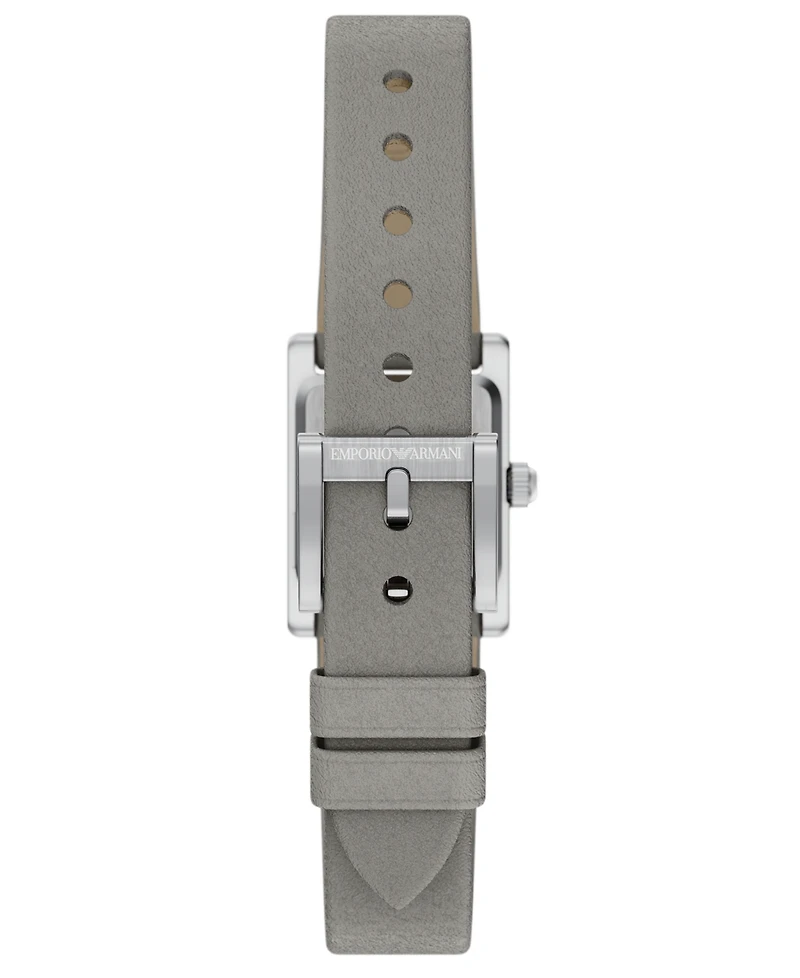 Emporio Armani Women's Quartz Two-Hand Gray Leather Watch, 26mm