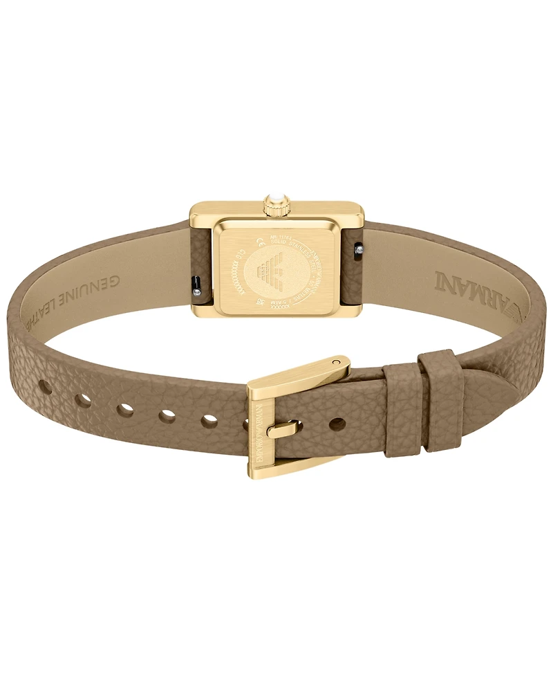 Emporio Armani Women's Quartz Two-Hand Leather Watch