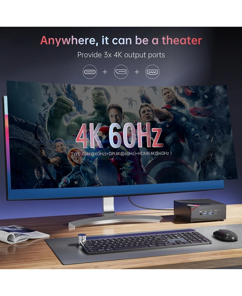 Acemagic AM06 Pro Amd Ryzen7 7730U Mini Pc,32GB Ram + 1TB Ssd