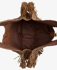 I.n.c. International Concepts Fringe Trim Straw Tote, Macy's Exclusive
