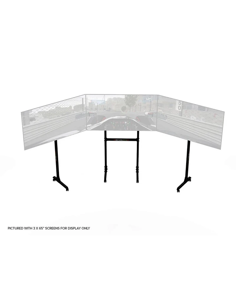 Next Level Racing Round Tube Freestanding Triple Monitor Stand, Black