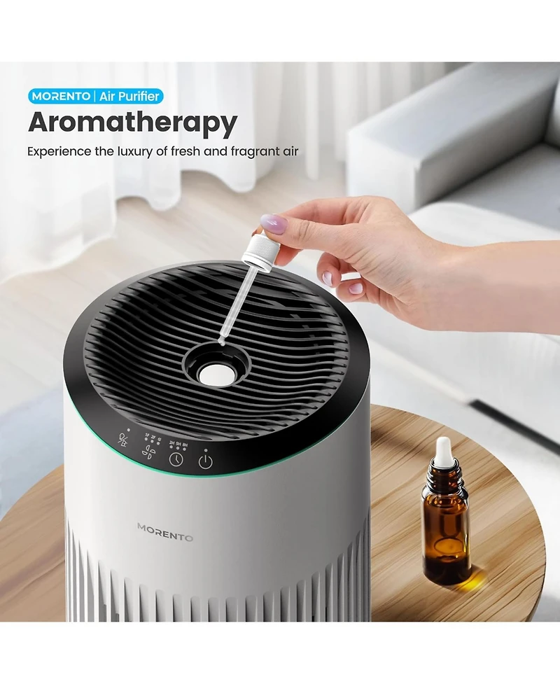 Morento Hepa Air Purifier for Bedroom Home, With Essential Oil Diffuser, Sleep Mode, Up to 225 Sqft