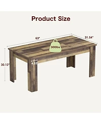 gaomon Rectangular Dining Table for 4–6, Large Kitchen Table with Spacious Tabletop, Farmhouse Dinner Table for Dining Room and Kitchen