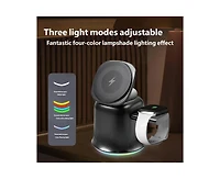 Risokeys 3-in-1 Wireless Charger with MagSafe - Compatible with Phone, Earphones and Watch, Magnetic Foldable Stand for Apple