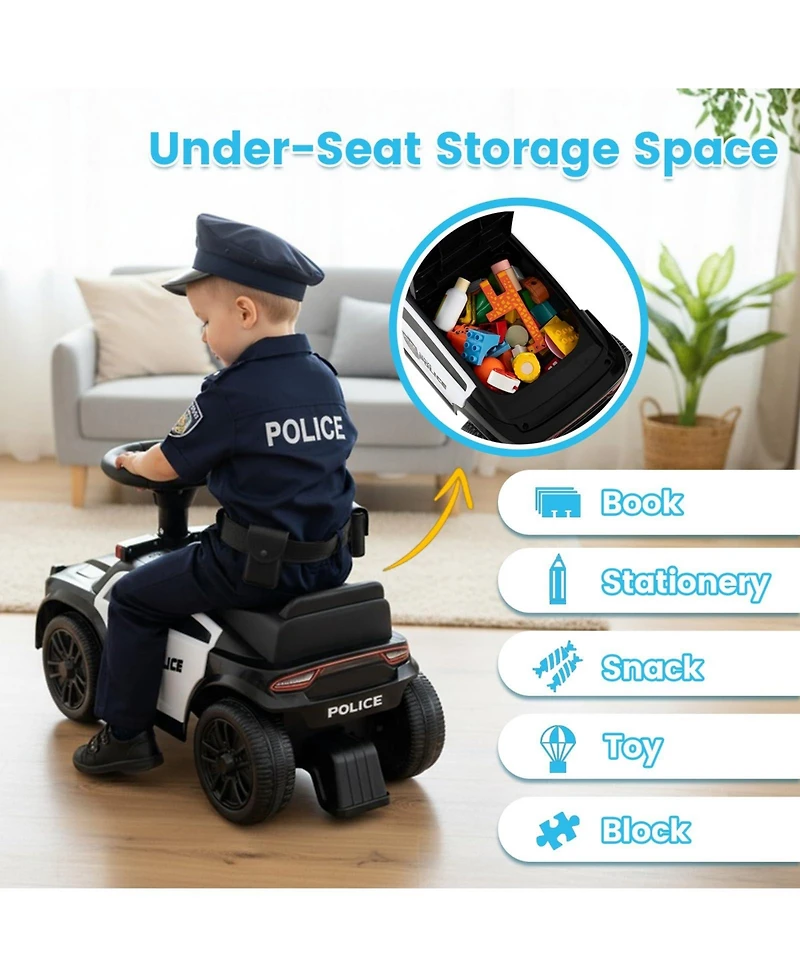 Mecale Toddler Sliding Car with Steering Wheel and Under-Seat Storage Push