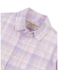 Hope & Henry Big Boys Linen Long Sleeve Button Down Shirt