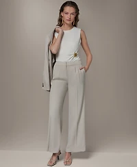 Donna Karan New York Petite High Waist Wide-Leg Pants