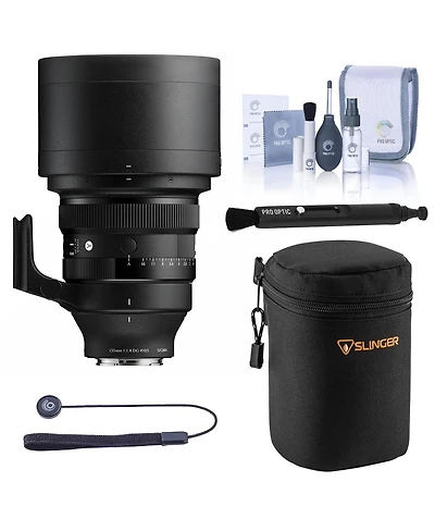 Sigma 135mm f/1.4 Dg Art Lens for Sony E with Adorama Slinger Soft Lens Case, Pro Optic Lens Cap Tether, Cleaning Kit & LensPen