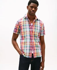 Tommy Hilfiger Men's Madras Plaid Short-Sleeve Shirt