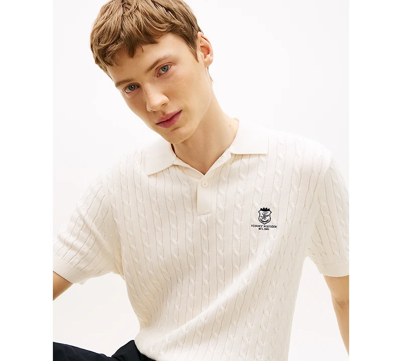 Tommy Hilfiger Men's Cable Short-Sleeve Polo Shirt