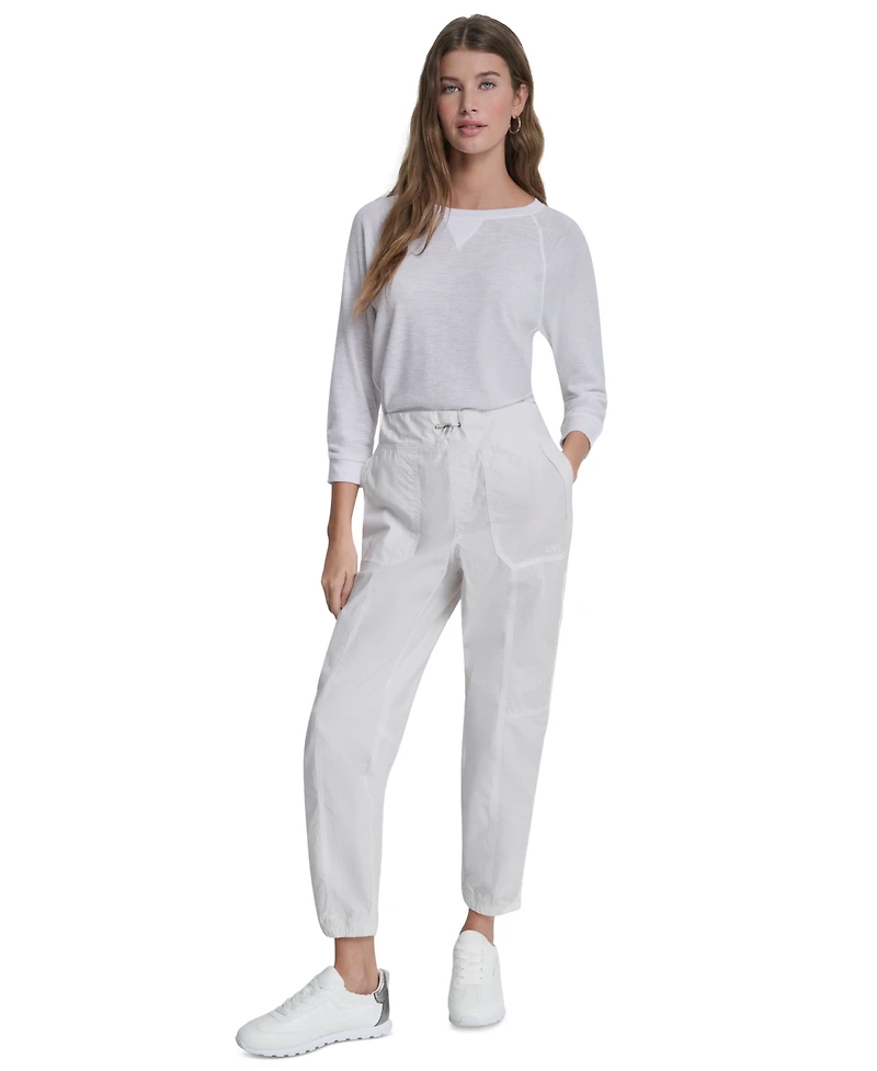 Dkny Sport Women's High Rise Bungee Waist Seamed Joggers