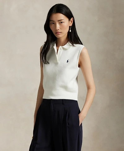 Polo Ralph Lauren Women's Ribbed Collar Sleeveless Sweater