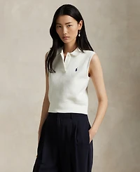 Polo Ralph Lauren Women's Ribbed Collar Sleeveless Sweater