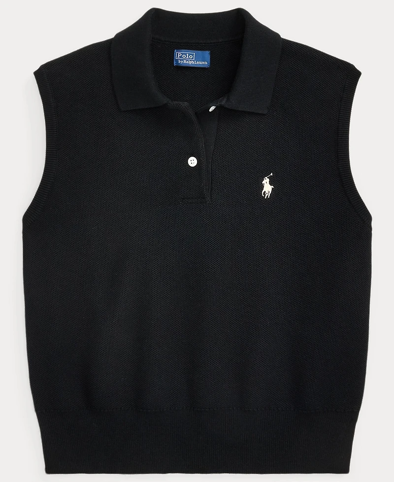 Polo Ralph Lauren Women's Ribbed Collar Sleeveless Sweater