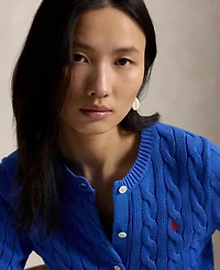 Polo Ralph Lauren Women's Cable-Knit Cotton Short-Sleeve Cardigan