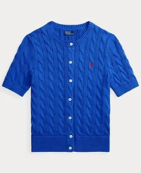Polo Ralph Lauren Women's Cable-Knit Cotton Short-Sleeve Cardigan