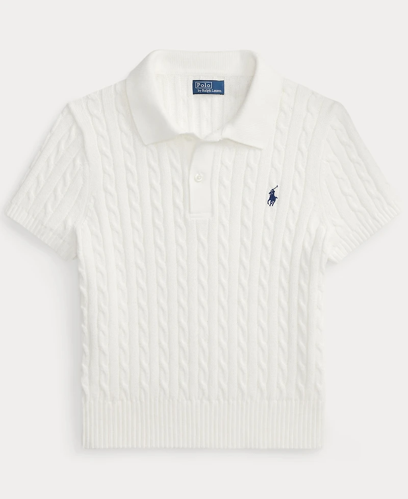 Polo Ralph Lauren Women's Slim Fit Ribbed Collar Cropped Sweater