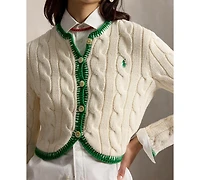 Polo Ralph Lauren Women's Crewneck Buttoned Placket Cropped Cardigan