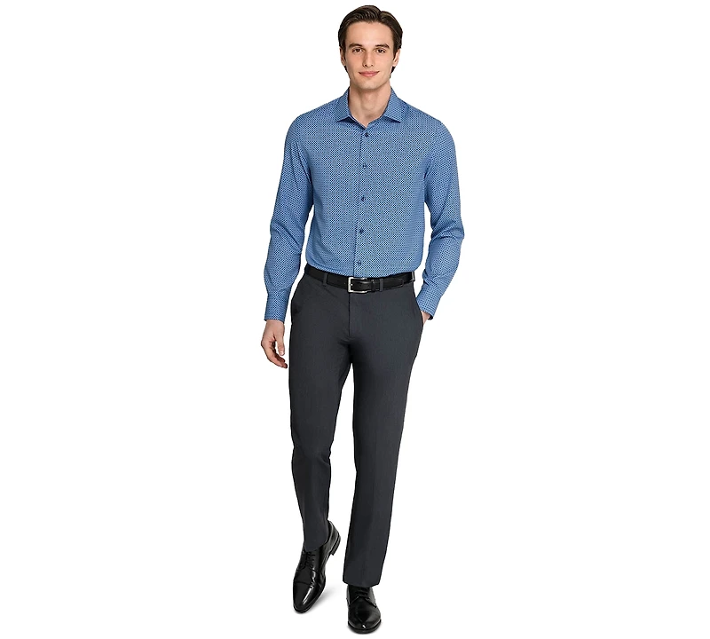 ConStruct Men's Performance Stretch Tile Print Dress Shirt