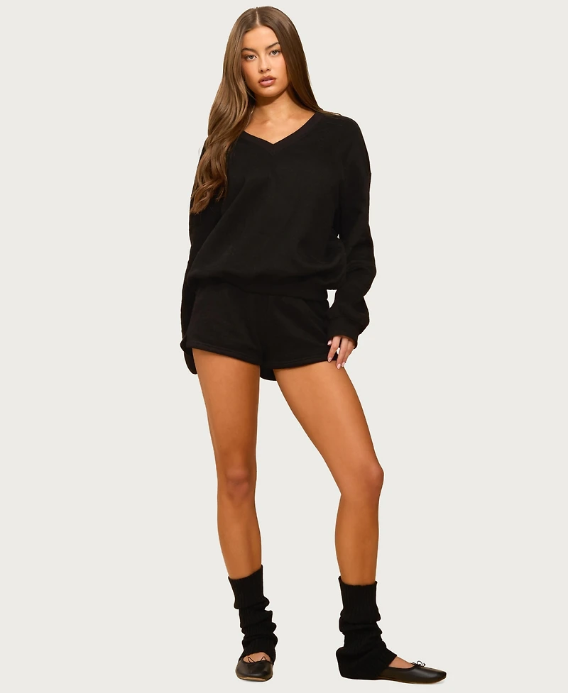 Edikted Women's Bronte V Neck Sweatshirt