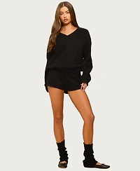 Edikted Women's Bronte V Neck Sweatshirt