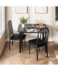 Gaomon Compact dining set for 2 with table and Pu cushioned chairs. Comfortable, stylish, and perfect for small kitchens or dining spaces
