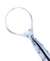 Tommy Hilfiger Baby Boys' Harbor Sailboat Stripe Pre-Tied Zipper Tie
