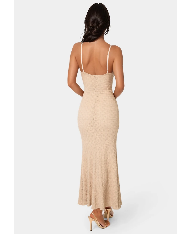 Bebe Womens Floral Lace Bodycon Maxi Dress