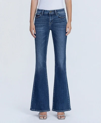 Flying Monkey Women's Low Rise Easy Flare Jeans