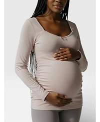 Motherhood Maternity Sweetheart Side-Ruched Long Sleeve Tee